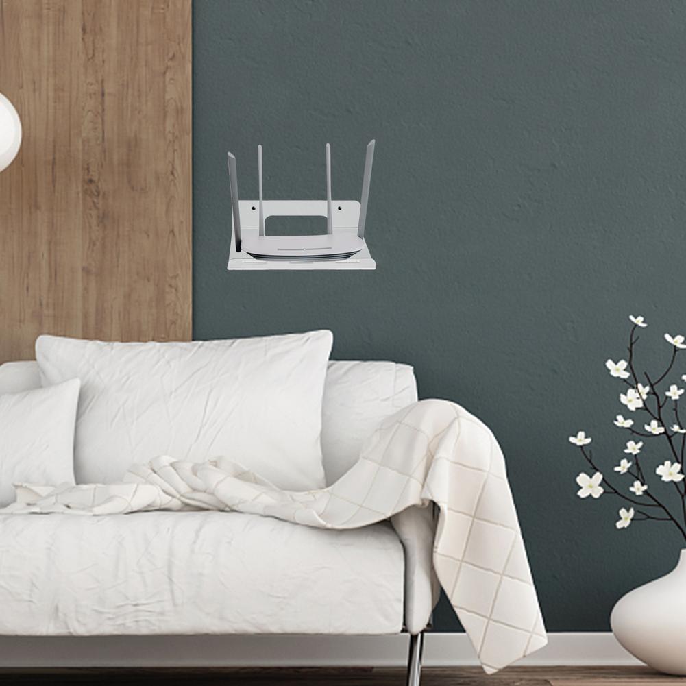 Acrylic Router Wall Bracket Floating Router Rack WiFi Router Storage Rack TVSet Top Box Organizer Holder Bracket For Home Office