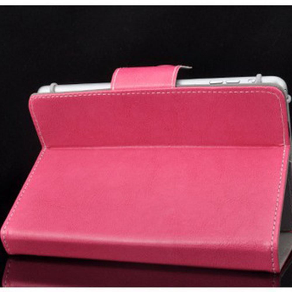 Universele Tablet Case Leather Flip Stand Cover Voor Samsung Android Tablet 7 Inch Tablet Case: Roze