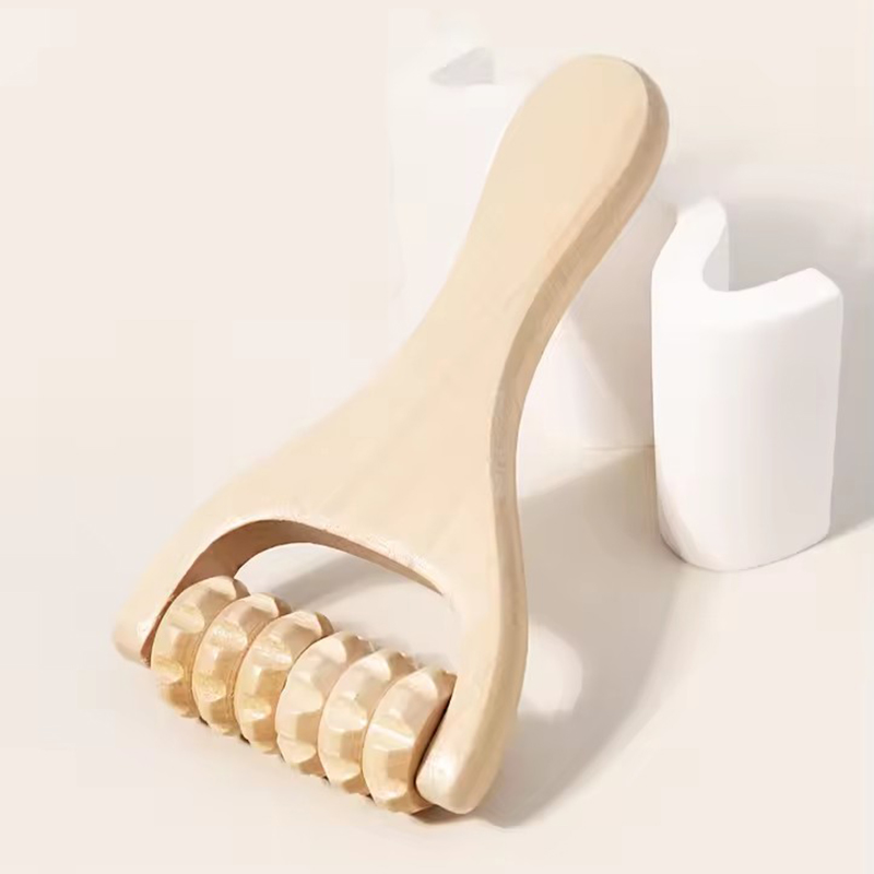 Roller-stimulator, handmatige houten fasciiroller voor het hele lichaam, spierverzachtend massagehulpmiddel, houten roller-massageapparaat voor diepe ontspanning: Ivoor