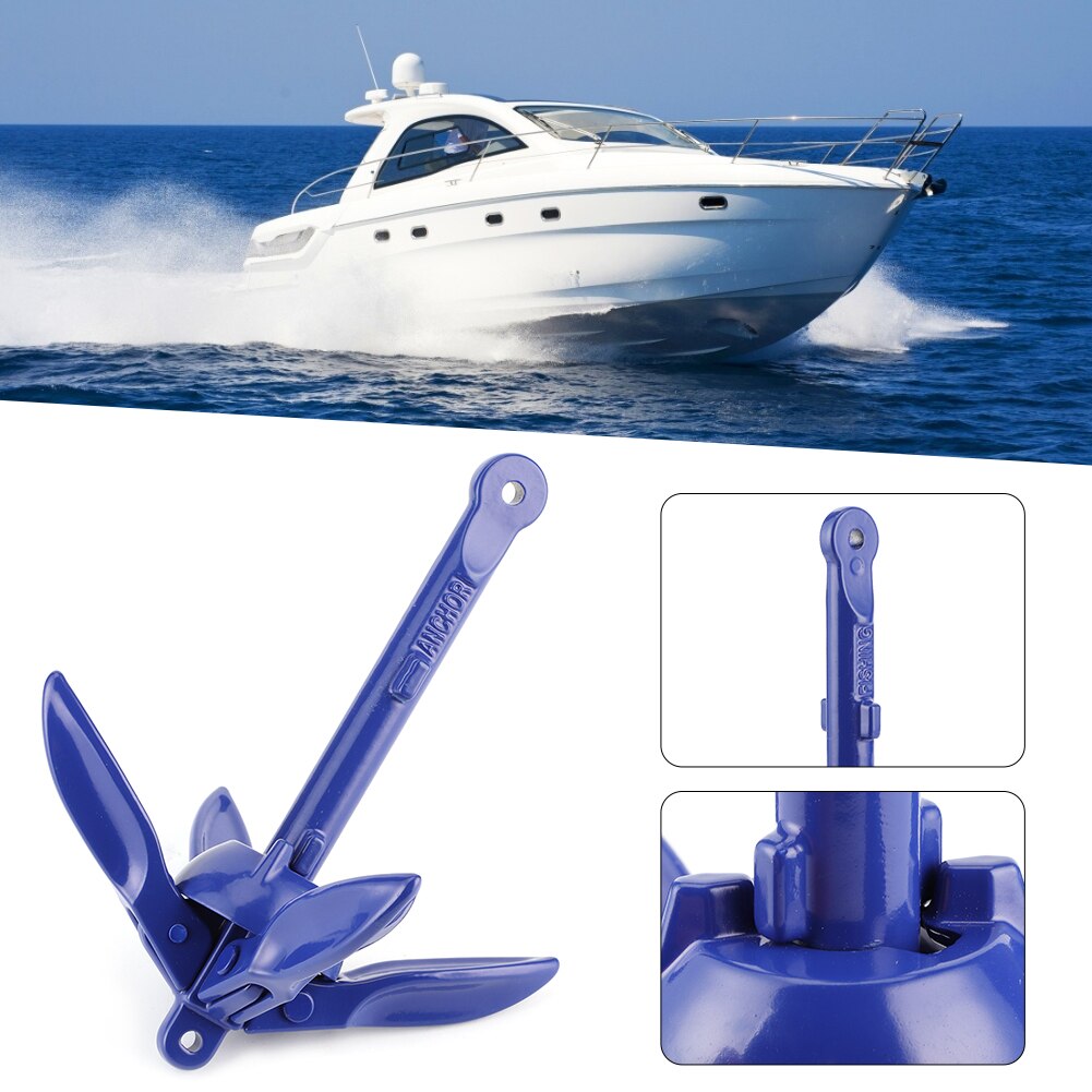 Boat Anchor 4 Tine Aluminum Alloy Folding Boat Anchor Accessories Boat Anchors For Sailboat Kayak Canoe