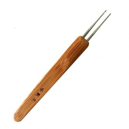 1Pcs/Lot Bamboo Dreadlock Crochet Hook Dreads Tool 0.5Mm 0.75Mm Wooden Handle Crochet Needles For Hair Extension Knitting Tool