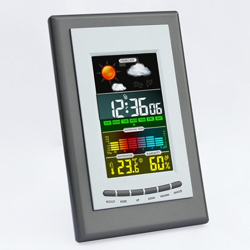 Weather Electronic Clock, Color Screen Weather Clock, Temperature and Humidity Alarm Clock, Digital Calendar Clock