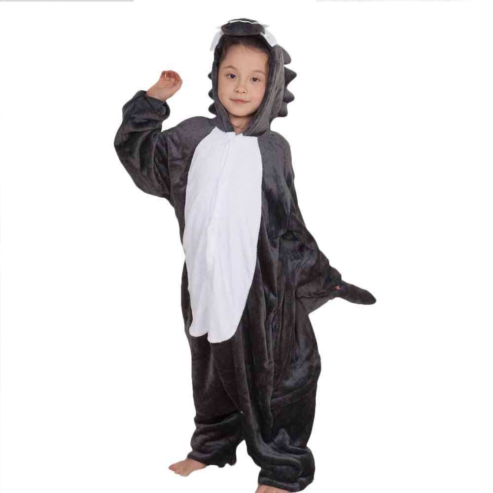 Pijama de animales con capucha para niños y mujeres, ropa de dormir bonita, mono con estampado de Lobo, Kigurumi