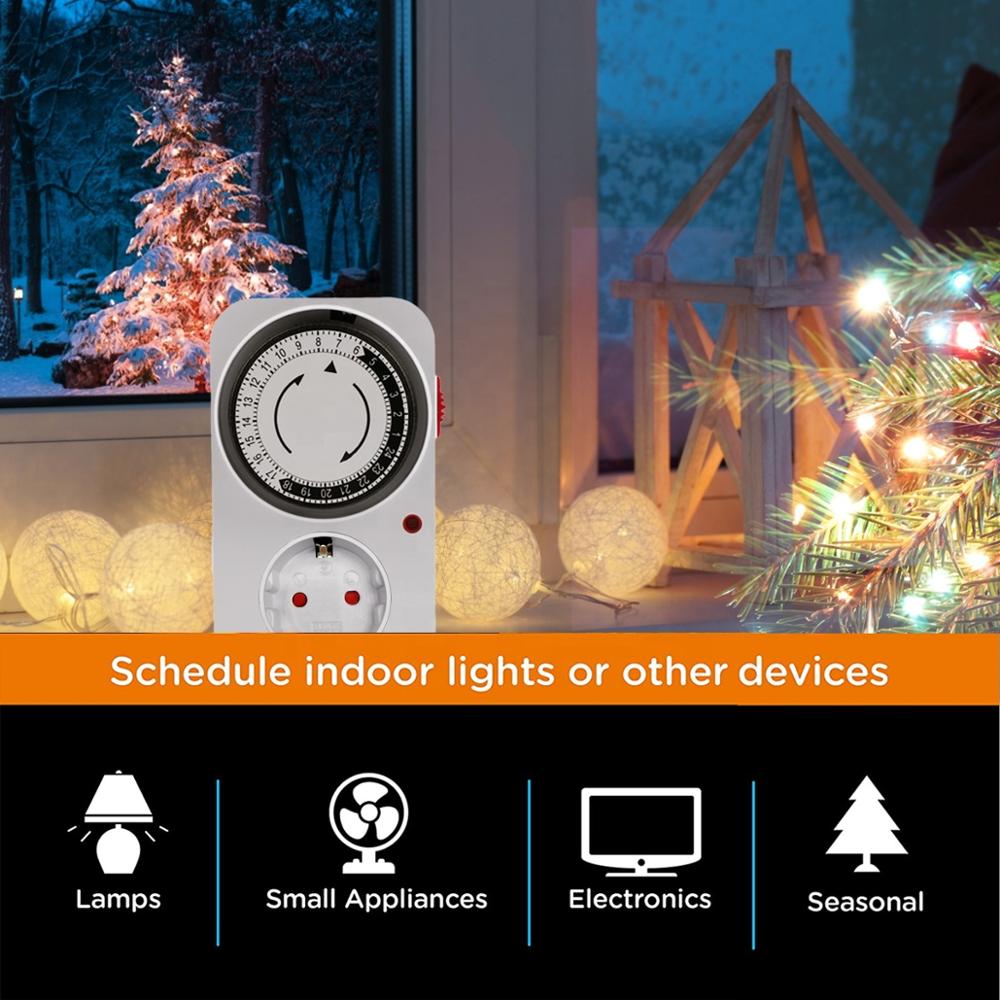 24-Hours Daily Mechanical Timer Electrical Socket Light Switch Plug Timer