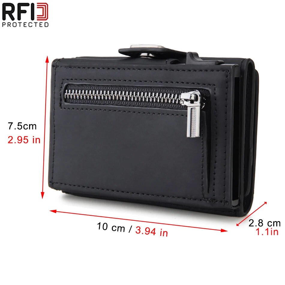 Rfid Carbon Fiber Kartenhalter Männer Brieftaschen Schlanke Dünne Münzfach ID Bank Kreditkarteninhaber Fall Aluminium Minimalistische Smart Wallet