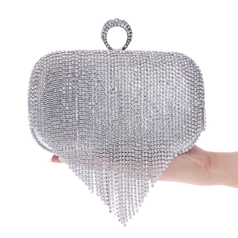 Kvinner kveldsveske fest bankett glitter bag for kvinner jenter bryllup clutches veske kjede skulderveske bolsas mujer