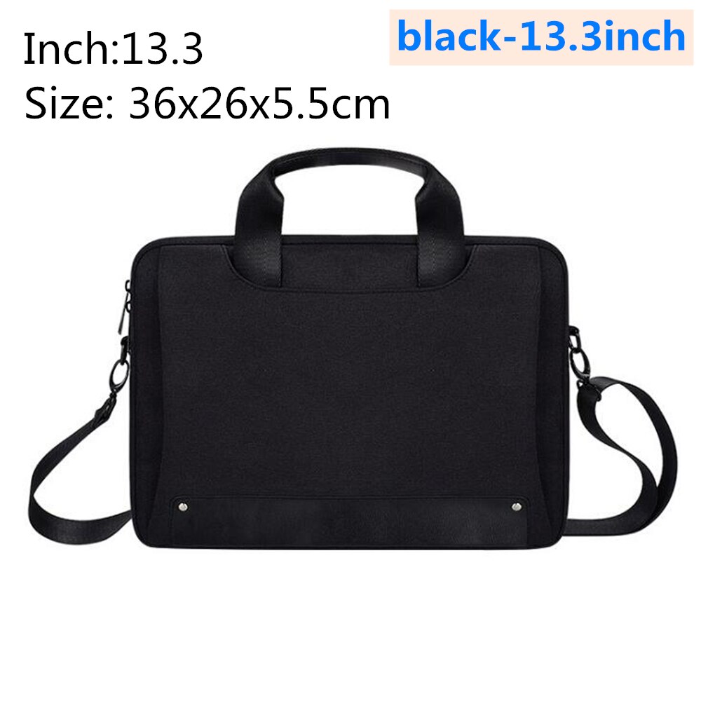 Waterproof Laptop bag 13.3 14.1 15 15.6 Inch Laptop Shoulder Bag Protective Case: black-13.3inch