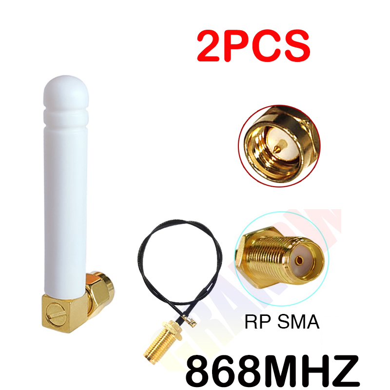 GRANDWISDOM – câble d'extension en queue de cochon, module d'antenne lora ipex 1 sma femelle 868mhz 2dbi mâle 915mhz, 1 pièce 2 pièces: 2PCS WHITE MC