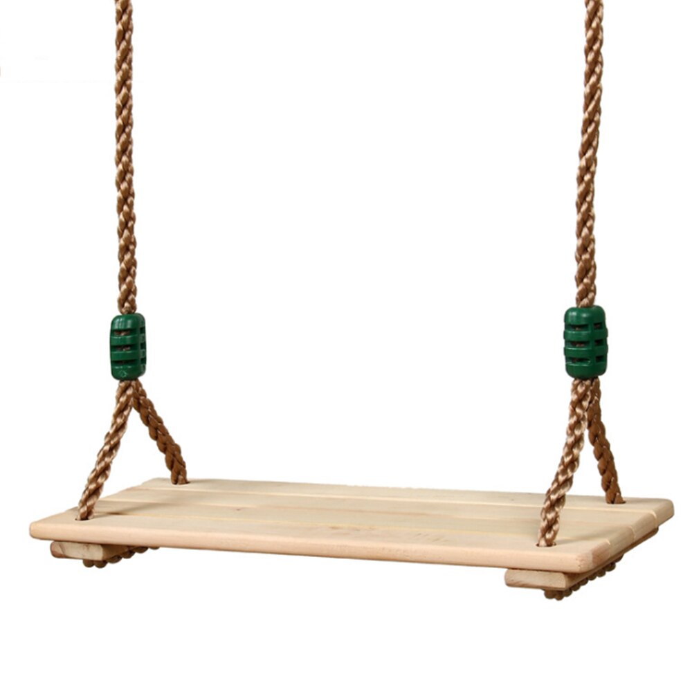 Adults Children Swing Rocking Wooden Chair Outdoor Garden Swings with Rope
