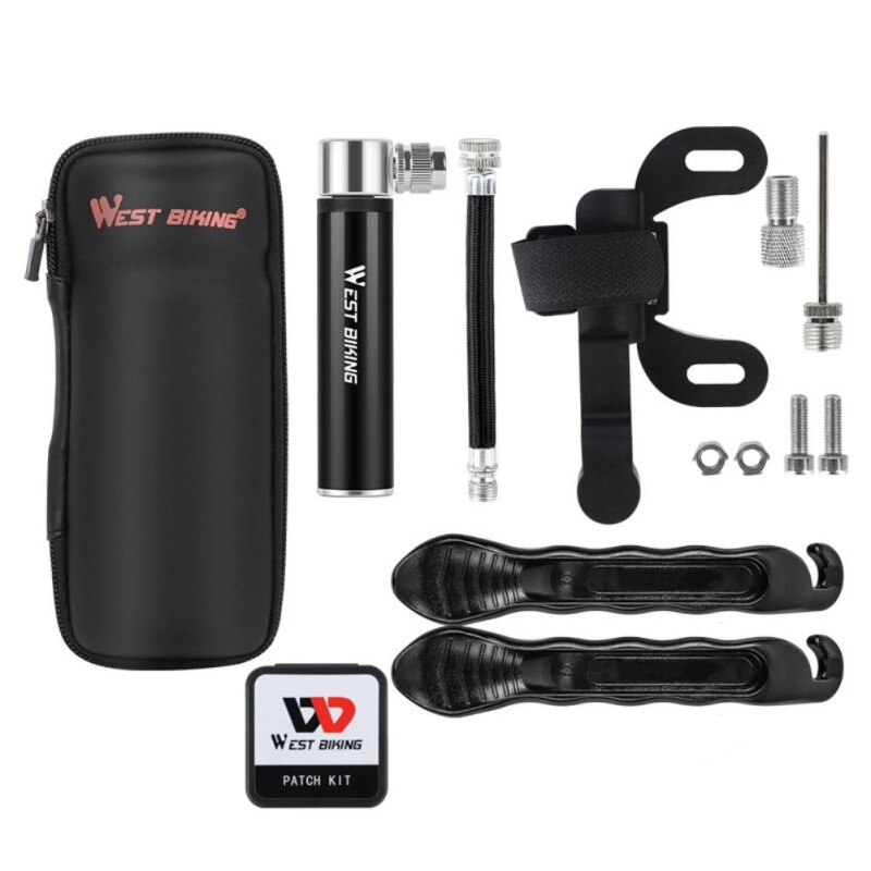 Fietspomp aluminiumlegering handpomp bal bandenpomp mountainbike pompset bandenreparatieset: B