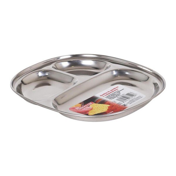 Tray with Compartments Privilege Stainless steel (22 X 19,5 x 2 cm)