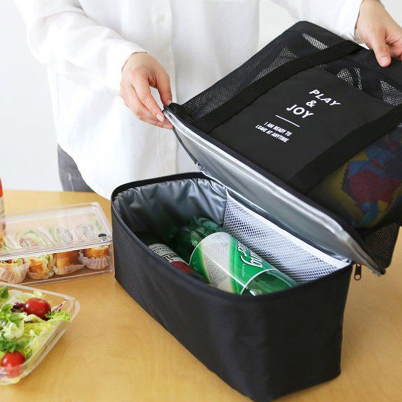 Grote Capaciteit Lunch Tassen Voor Vrouwen Kids Schoudertas Double Picknick Tas Met Hand Vrachtbrief
