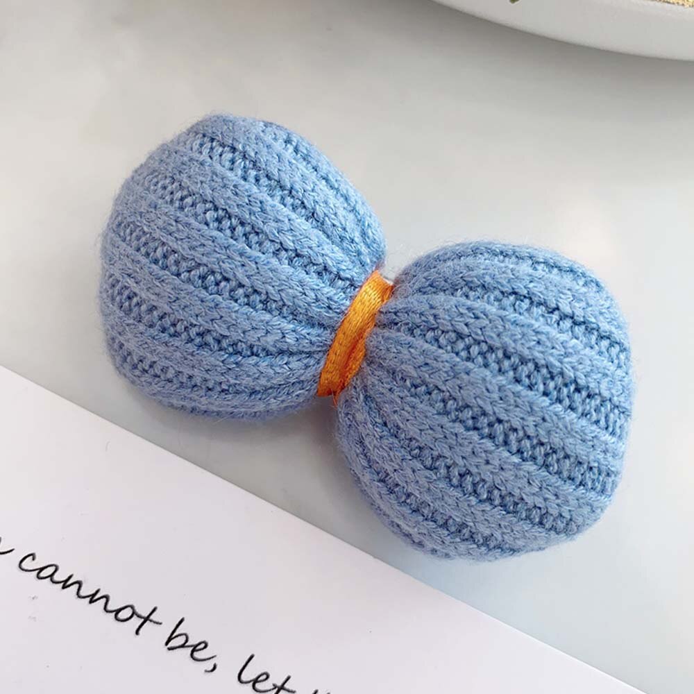 Horquilla de lana con lazo para niña, horquilla de tela coreana para bebé, pinza de pelo de punto, accesorios para el cabello para niño: 1