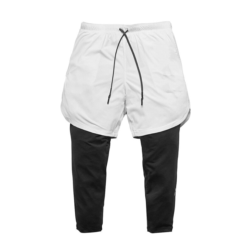 Pantalones de entrenamiento con bolsillos para hombre, pantalones de chándal para entrenamiento de Fitness, fútbol, fútbol, gimnasio: M / white