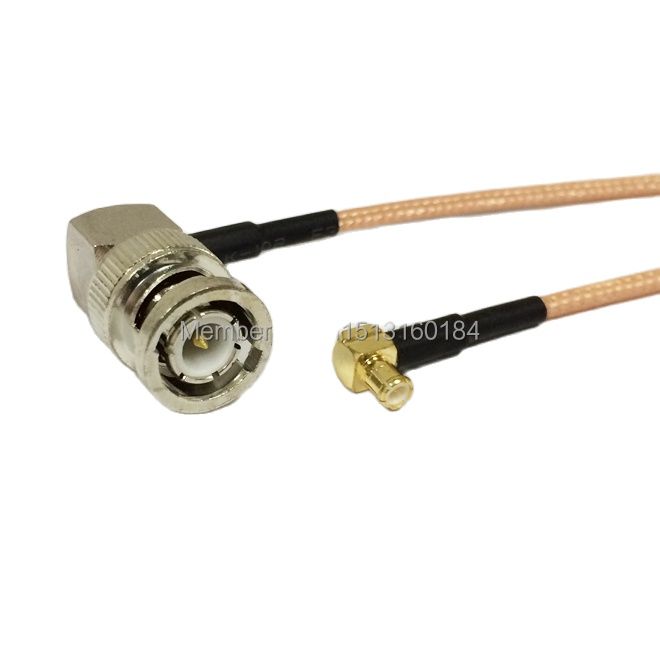 Cable Coaxial de módem BNC macho de ángulo recto a enchufe macho MCX conector de ángulo recto, Cable RG316, adaptador de 15CM y 6"