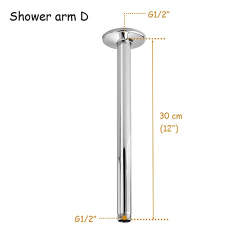 Wall Mounted &amp;amp; Ceiling Mounted Shower Arm Stainless Steel Material Chromed Bathroom Shower Accessories 7 Choice: E300