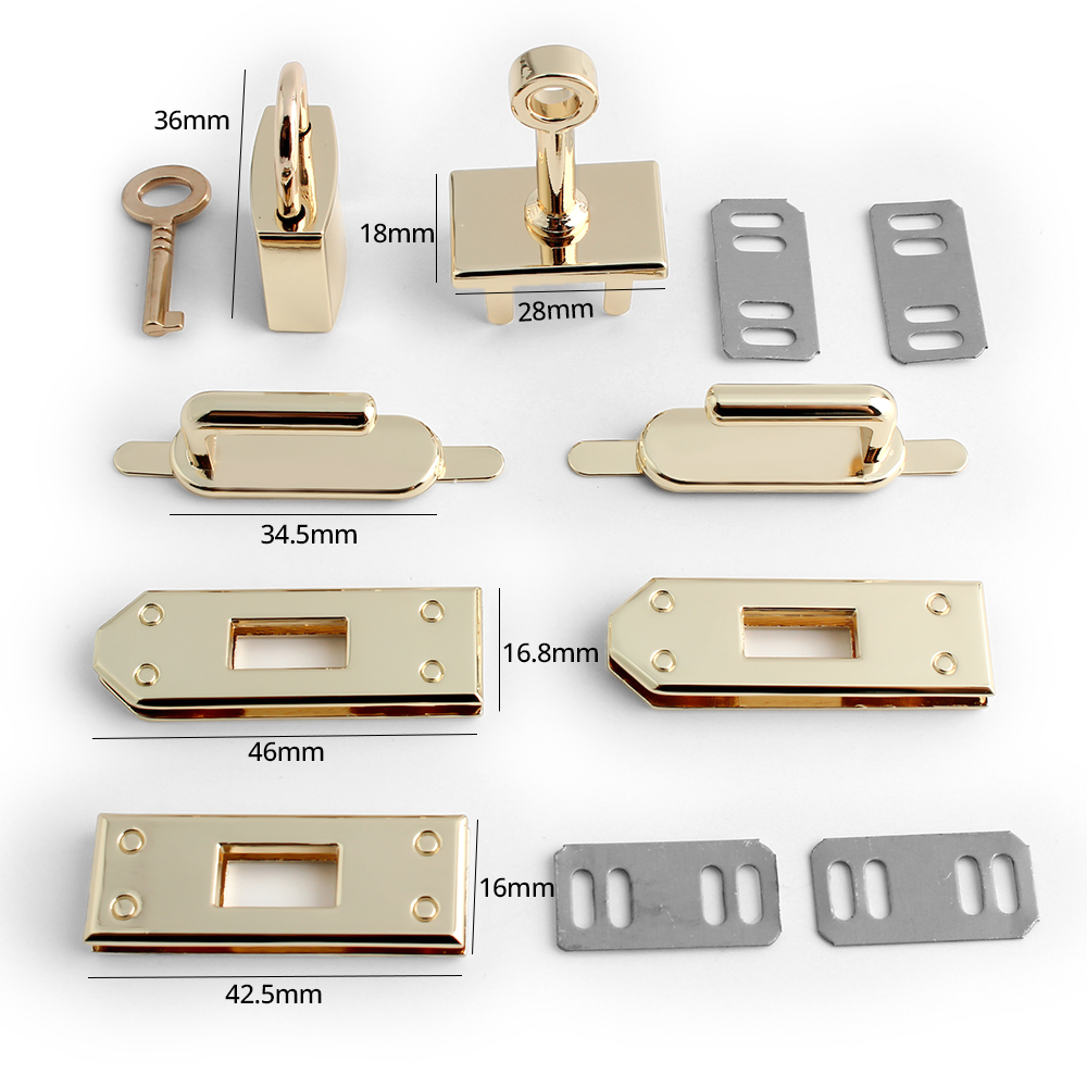 1/3/10Sets Mode Metalen Tas Lock Sluiting Vrouwen Tassen Maken Levert Tas Accessoires Sets Voor handtas DIY Hardware Kits: L / Rose goud