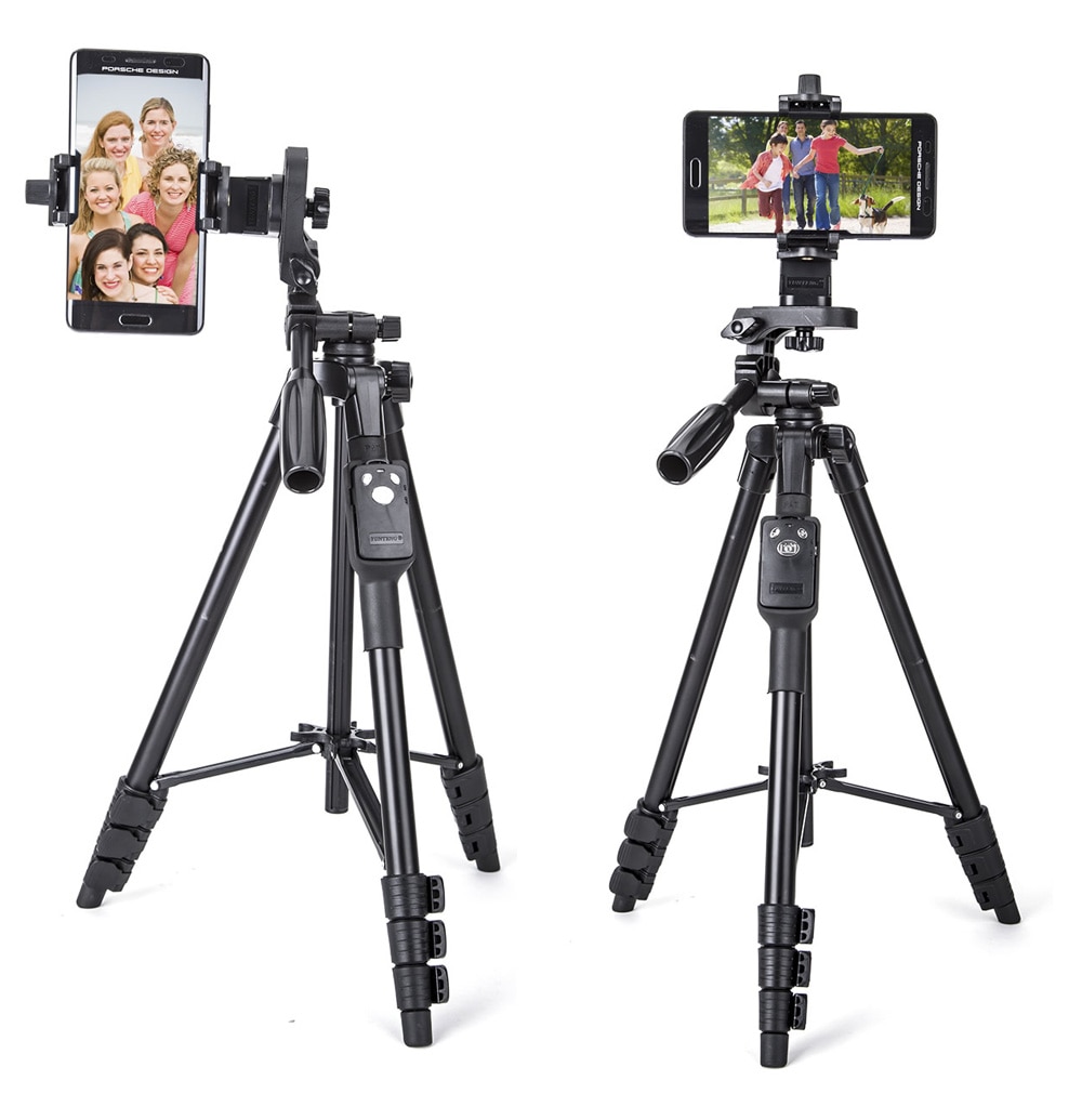 Yunteng 5218 kamera tripodu portre Monopod Tripod Bluetooth uzaktan kumanda Selfie telefon klip