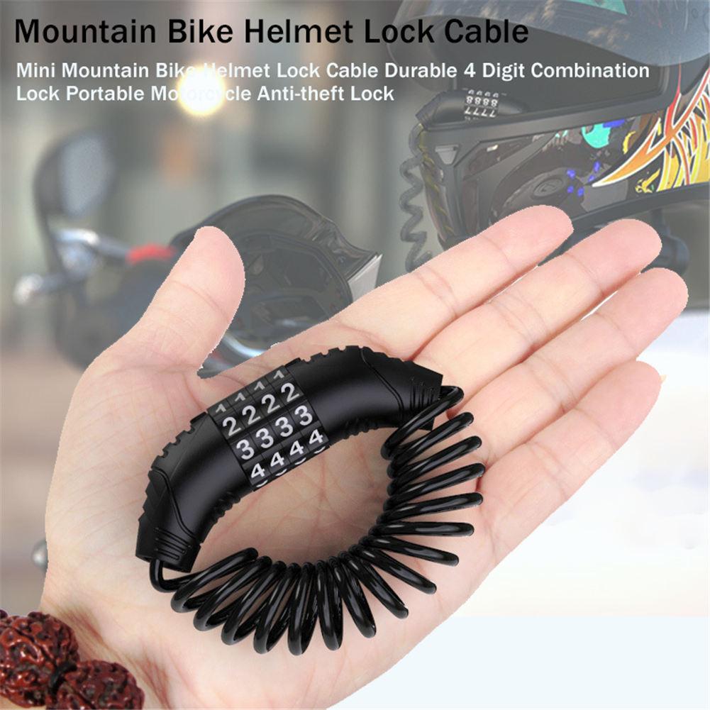 Duurzaam Fietshelm Slot 4 Digit Draagbare Lente Anti-Diefstal Fiets Codeslot Wachtwoord Combinatie Motorcycle Security Lock