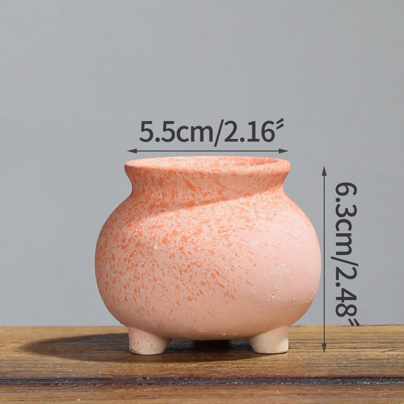 Petit pot de fleurs en céramique, joli pot de fleurs Simple et givré, ornement de bureau, pour le jardinage: 11