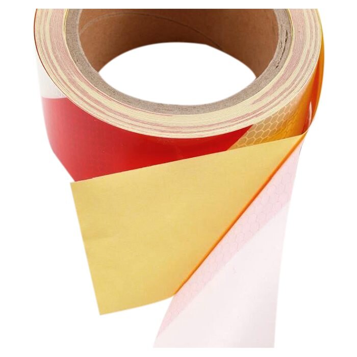 10m x 5cm sikkerhedsadvarsel tape reflekterende tape selvklæbende tape reflekterende strip trafik reflekterende klistermærker farve: rød + hvid