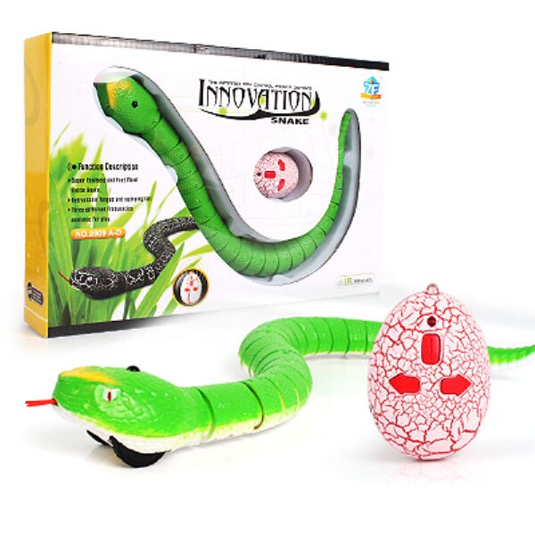 Rc Snake Naja Cobra Viper Afstandsbediening Robot Dier Speelgoed Met Usb Kabel Grappige Angstaanjagende Kerst Kinderen: cyan-blue