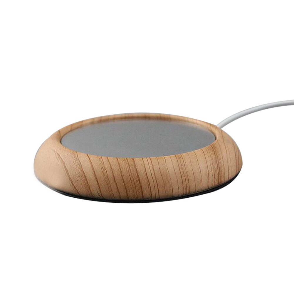 Chauffe-tasse électrique USB, tapis chauffant, Grain de bois, lait, plaque d'isolation thermique, pour le thé, les boissons, pour le bureau et la maison: Gris clair