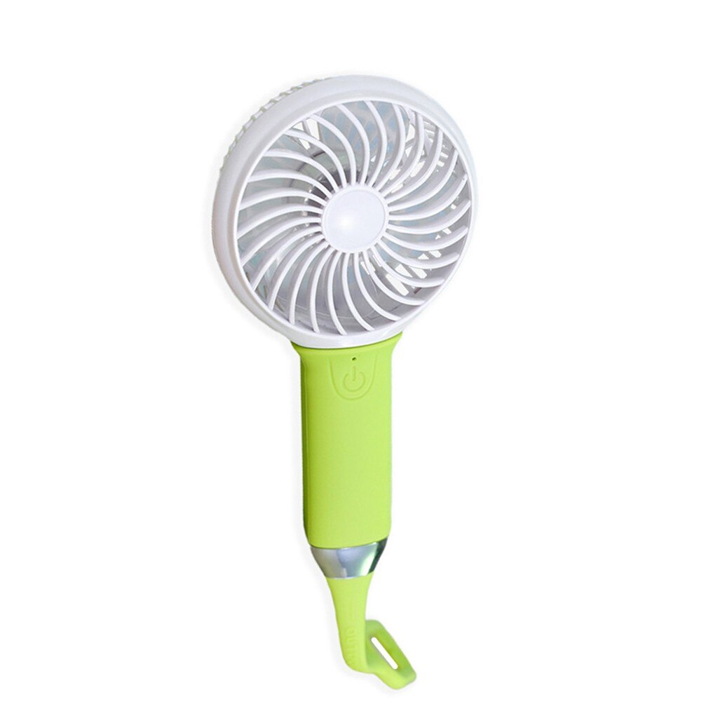 Low Noise Colorful Portable Desk Multi-function Mini Rechargeable Fan USB Three-Speed Adjustable Lighting Small Fan: GN