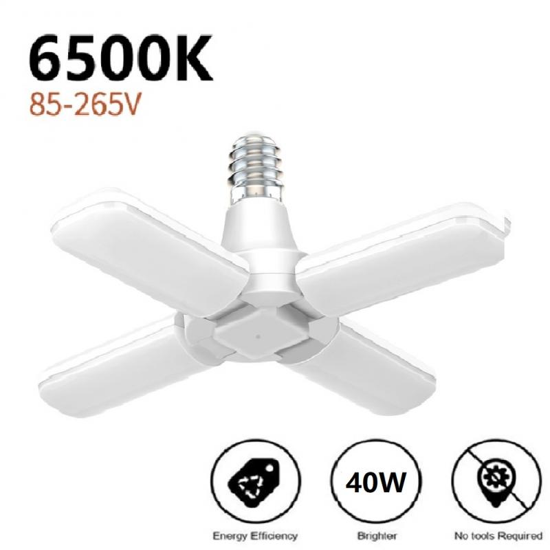 Luces para Garage LED, 40W/30W, ventilador plegable E26, luz de garaje de 4000LM/3000LM, 85-265V, iluminación Industrial para sala de estar: cold white 03