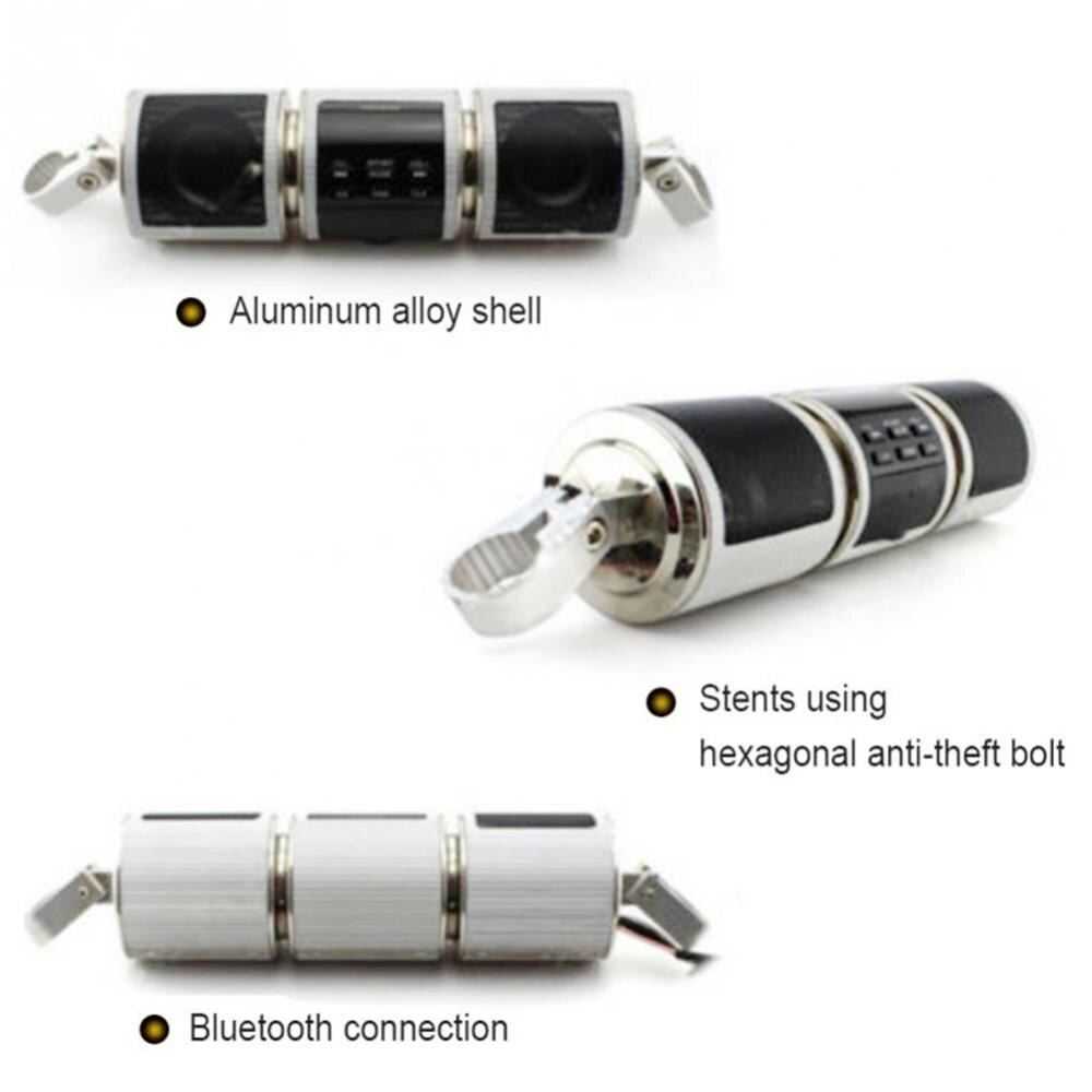 Motorcycle Bluetooth Music Player MP3 Motorcycle Stereo Speaker FM Radio Adjustable LED Screen Waterproof