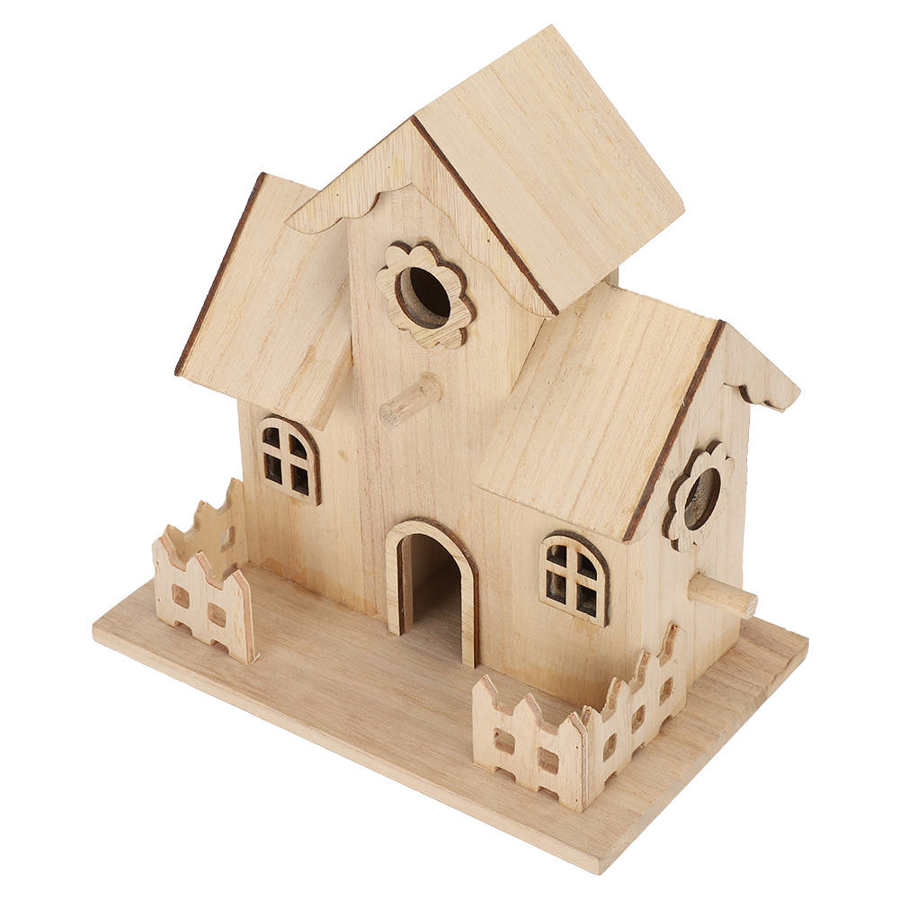 Wooden Bird Cage Natural Parrot Bird House Outdoor Garden Decoration Hanging Bird Nest Breeding Birdhouse