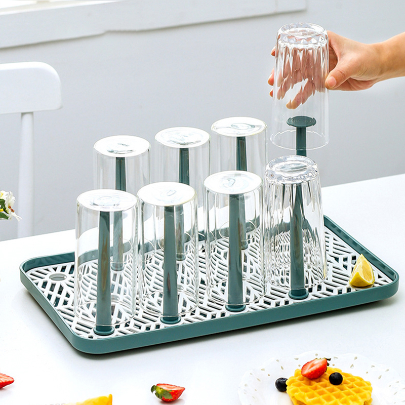 Cup Drying Rack Stand Glass Cup Drainer Holder Detachable Tea Cups Dish Drying Rack Storage Tray Organizer Kitchen Organizer