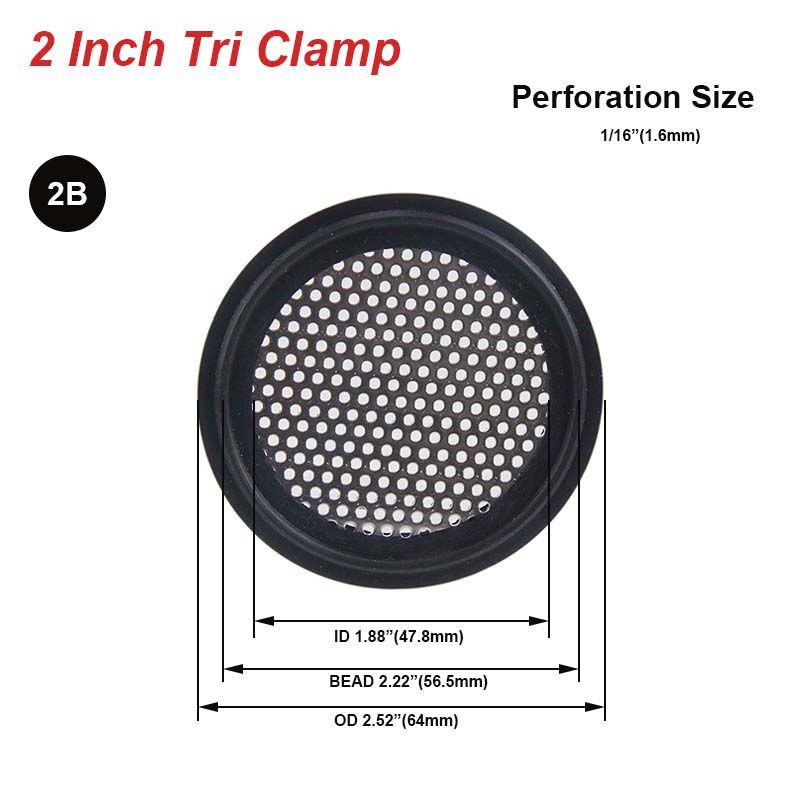 Sanitary Tri-Clamp Perforated Plate Gasket EPDM Tri Clamp Filter Discs Food Grade Stainless Steel 304 Filtration Gaskets: light yellow