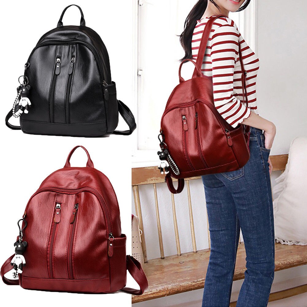 Lady Frauen PU Leder Rucksack Große Kapazität Reise Schulter Tasche Multi-verwenden Einstellbare Mädchen Damen Rucksack