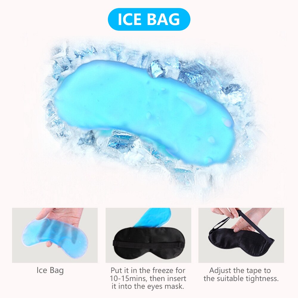 Heated Eye Mask USB Electric Steam Warm Eyes Blindfold with Ice Bag for Relief Eye Puffiness Dry Eye Styes Tired Eyes Eyes Care