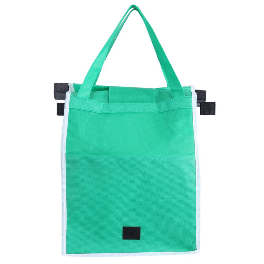 1pc Women Foldable Large Shopping Bags Trolley Clip-To-Cart Grocery Shopping Totes Portable Reusable Eco-friendly Bags Handbags