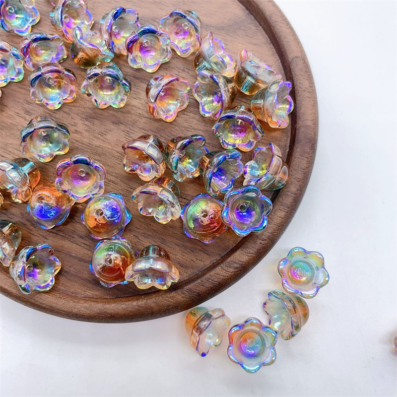 Perles de Verre en Forme de Fleur de Muguet, Accessoire de 6x10mm, 50 Pièces/Lot