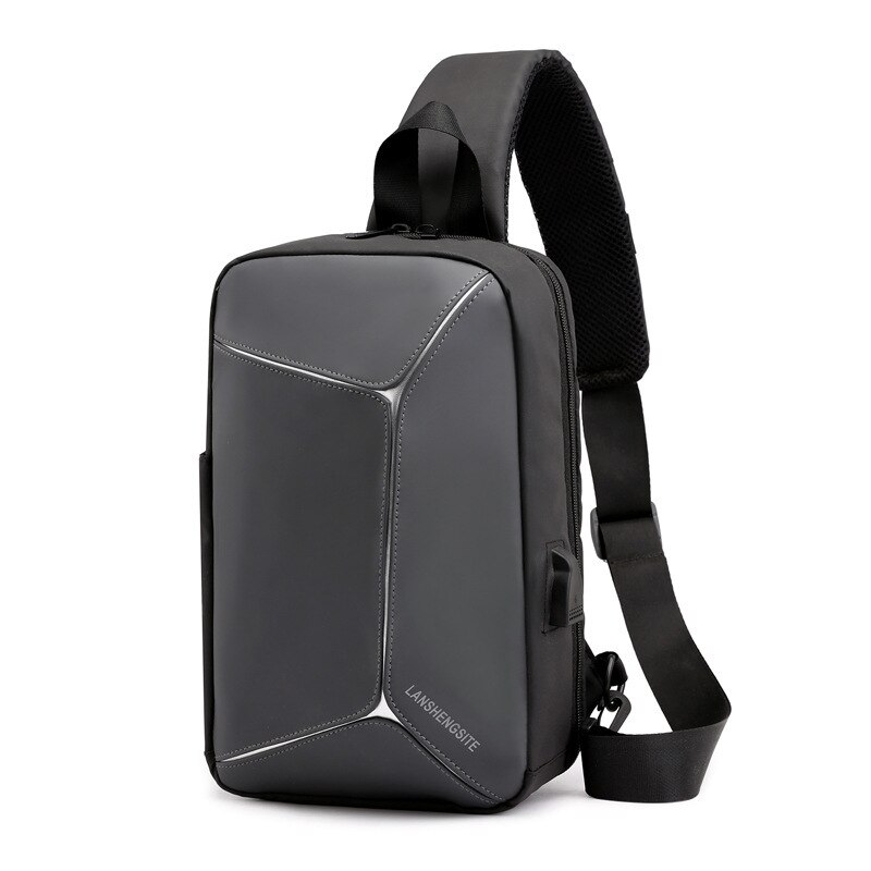 Crossbody Tas Reflecterende Schoudertas Usb Opladen Messenger Bags Mannelijke Waterdichte Reistas Korte Trip Mode Borst Zak