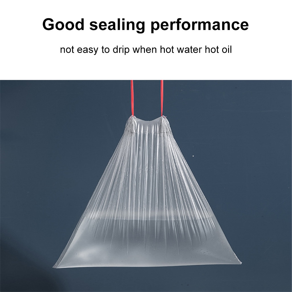 Household Disposable Large Thickened Portable Garbage Drawstring Garbage Plastic Disposable Trash Bags Storage bag #50