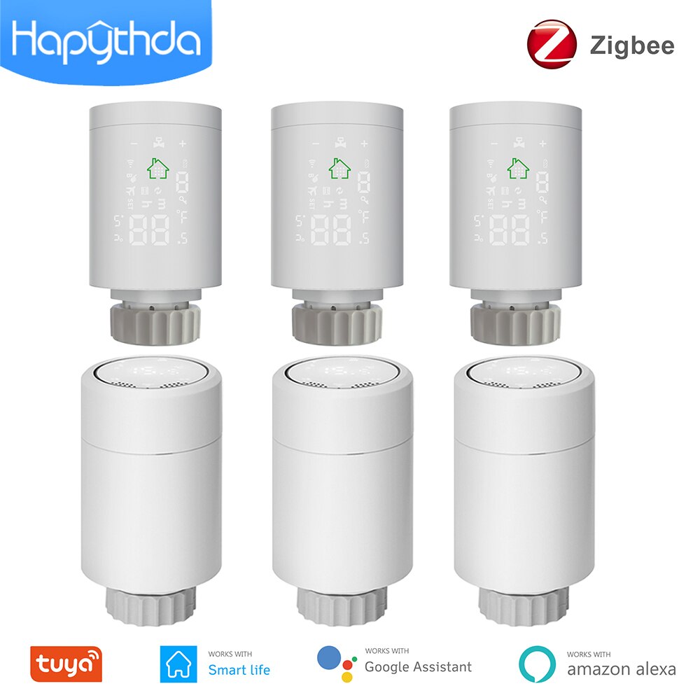 Hapythda Zigbee 3.0 – actionneur de radiateur intelligent, thermostat Programmable Tuya, vanne TRV, contrôleur de température Via Alexa