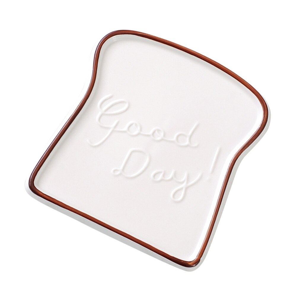 Ceramic Toast Shaped Dinner Plate Porcelain Bread Salad Dessert Plate Morning Dish for Kitchen Party Restaurant