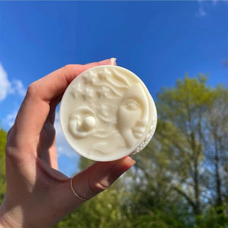 Sol og måne form stearinlys silikoneform til gør-det-selv håndlavede ornamenter gipslys smykker håndværk sæbe håndlavning