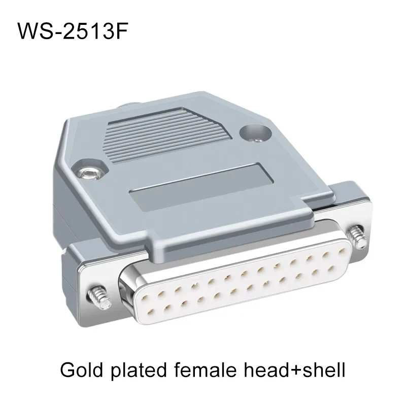 DB25 Złącze lutownicze Wtyczka dwurzędowa DB 25 Pin Pozłacana wtyczka męska żeńska Spawanie klasy przemysłowej Adapter złącza 25-pinowego: Czerwony