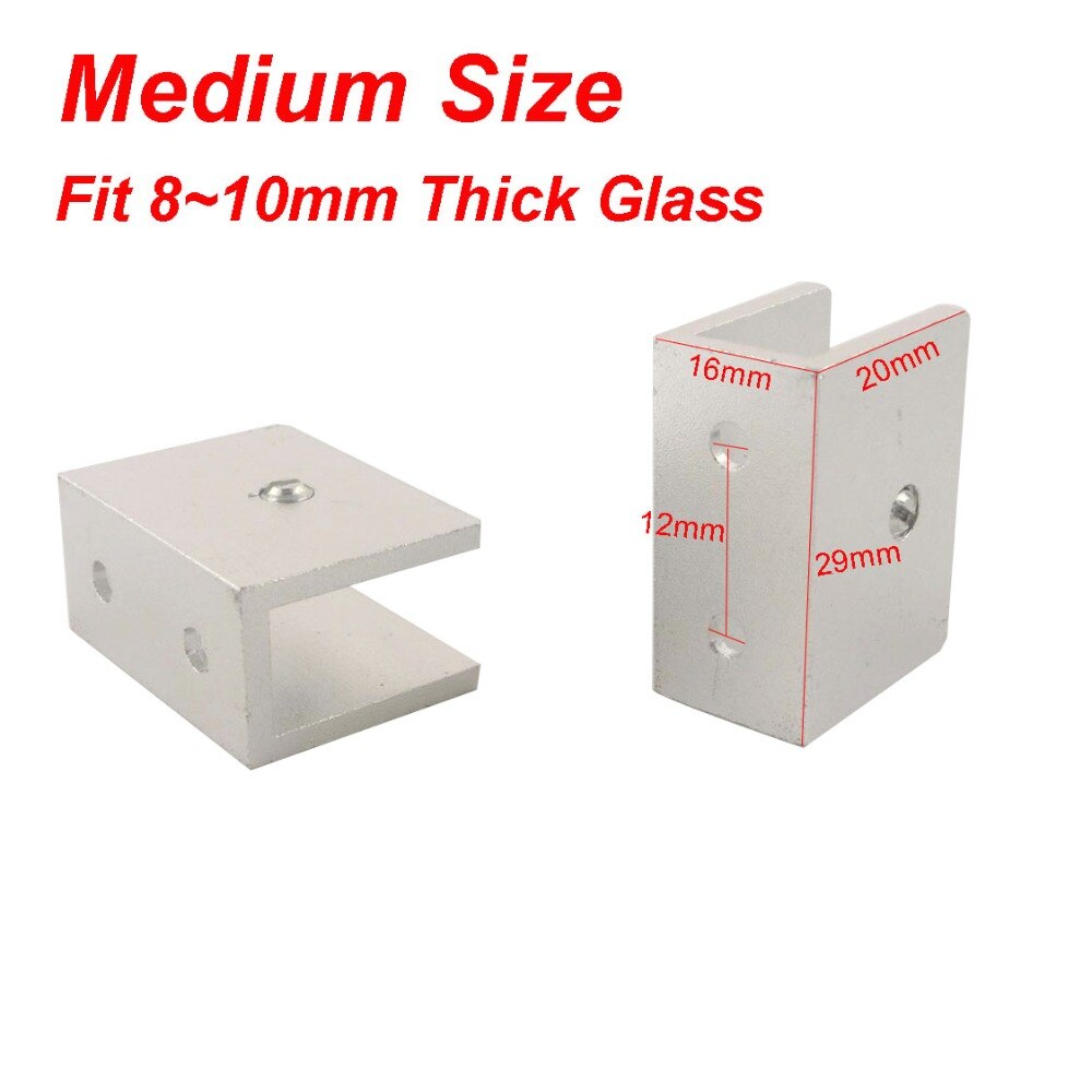 6pcs Cabinet Glass Clamp Holder Fit 8mm-10mm Thickness Glass Rectangular-Shape Glass Clip Shelf Support Bracket