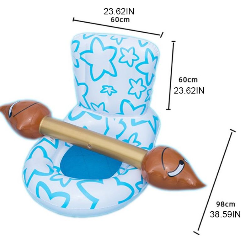 Swimmingpool oppustelig flydende toiletmonteret stol med blow bar sjov voksen børn fest vandsport spil bærbar