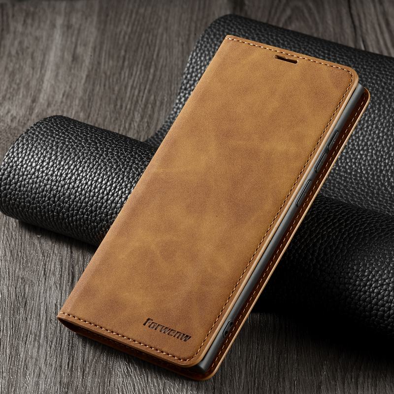 Dla Samsung Galaxy S10 5G przypadku odwróć portfel magnetyczny pokrywa dla Samsung S10 Plus E S10E Lite przypadku luksusowe skórzane etui na telefony Coque: For Samsung S10 Lite / Brown