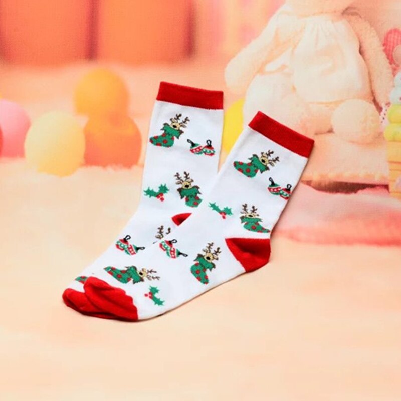 Chaussettes de noël père noël bonhomme de neige en coton, 1 paire, décorations pour la maison, de noël, nouvel an,: A4