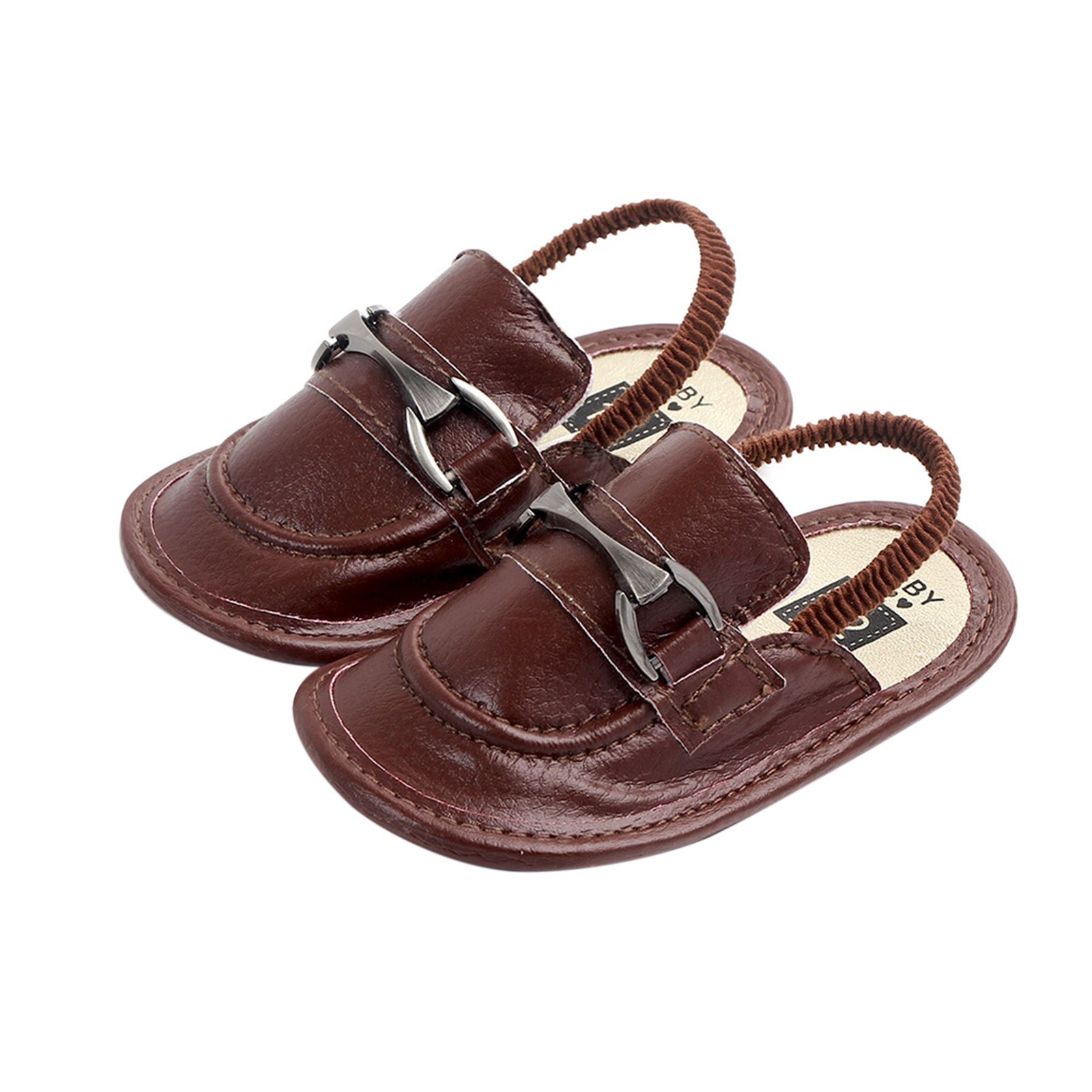 Bebê & roupas infantis bebê meninos meninas sandálias de couro, anti-deslizamento sola macia sapatos planos fechados-dedo do pé da criança primeiros caminhantes: C / 11