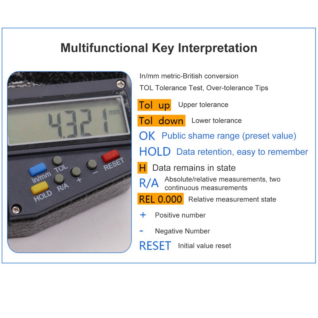 LCD Digital Outside Micrometer 0-25mm/0.001mm Electronic Gauge Vernier Caliper Meter 7 keys Carbide Tip Measuring Tools