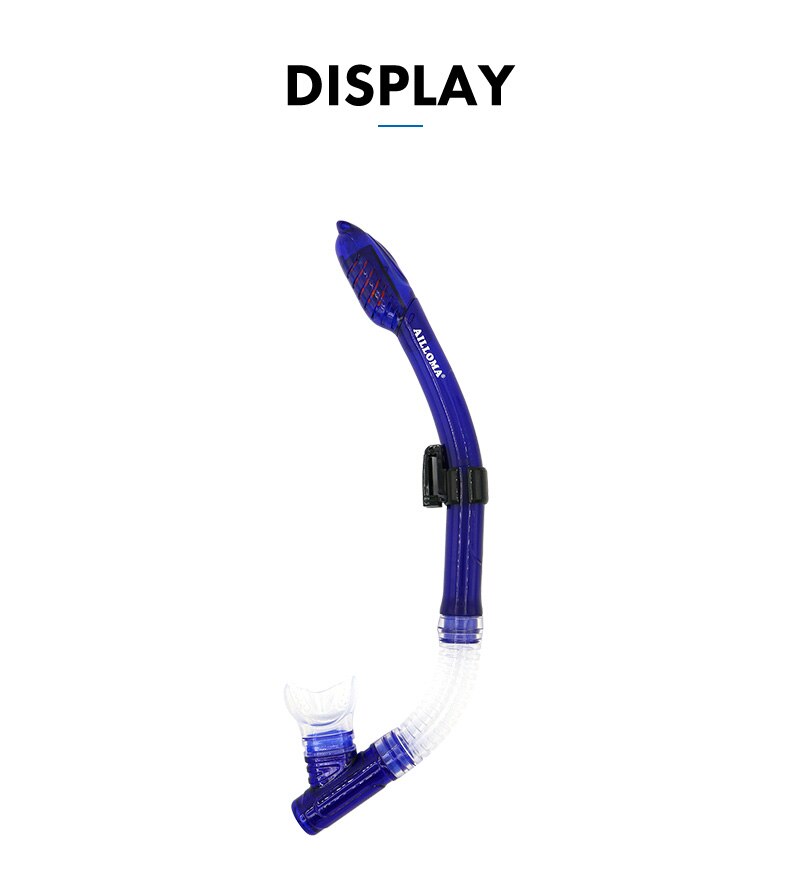 Droge Snorkel Met Verstelbare Houder Duikbril Snorkelen Buis Siliconen Ademen Onderwater Zwemmen Snorkel Voor Volwassen: Transparent-blue